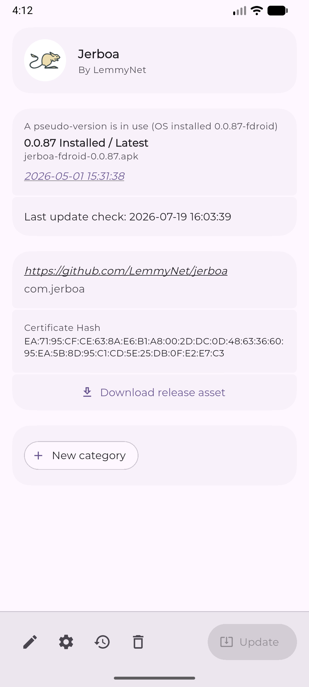 Obtainium 应用详情页截图